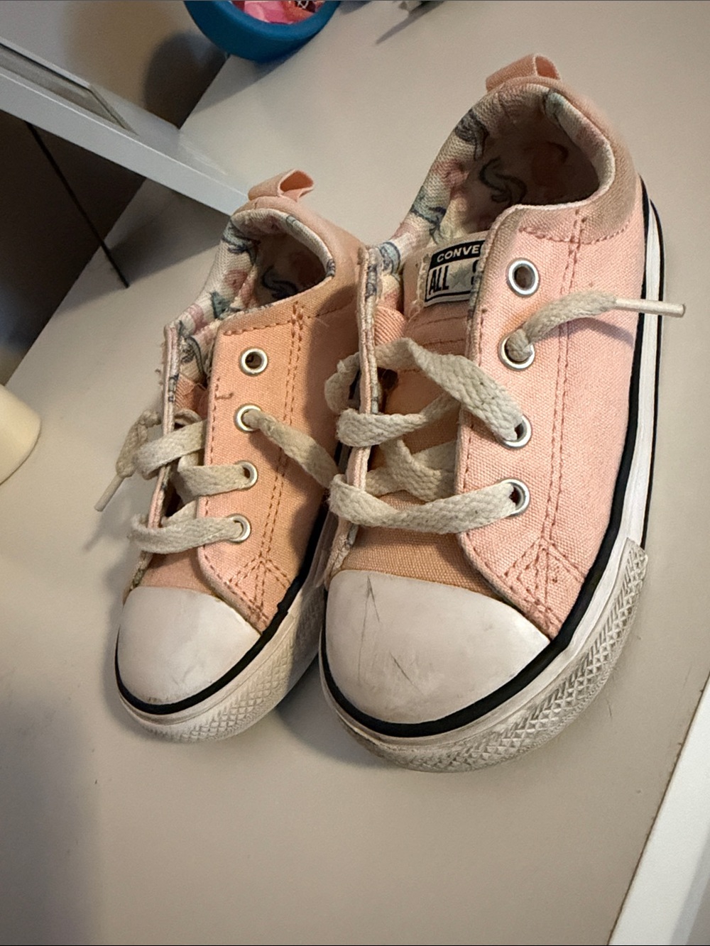 Converse Kids Peach Canvas Low-Top Sneakers